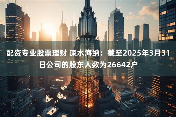 配资专业股票理财 深水海纳：截至2025年3月31日公司的股东人数为26642户
